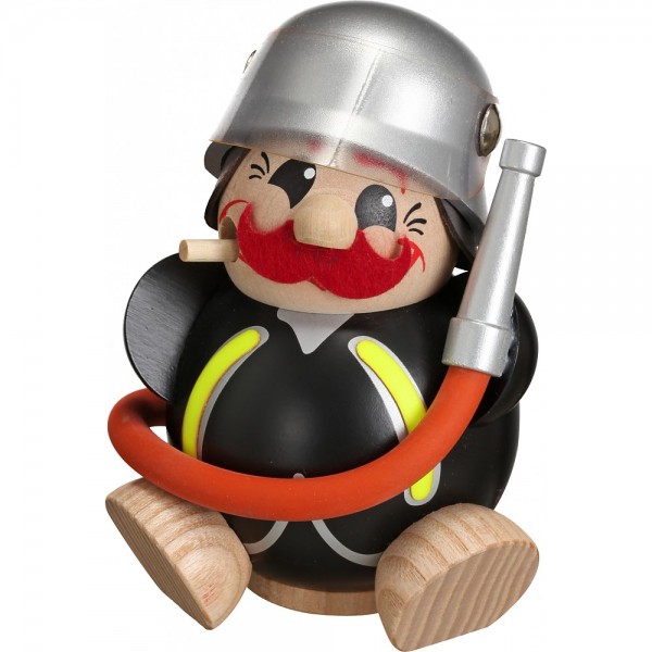 Seiffener Volkskunst Kugelräucherfigur Feuerwehrmann