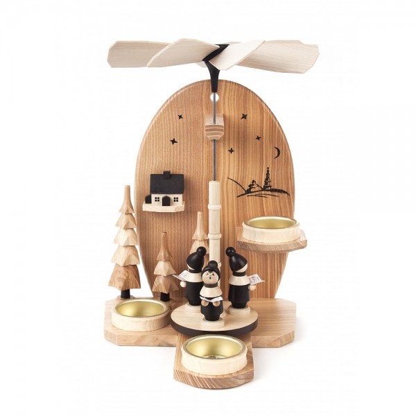 Dregeno Erzgebirge - Wand- und Tischpyramide Kurrende, für Teelichter - 25cm