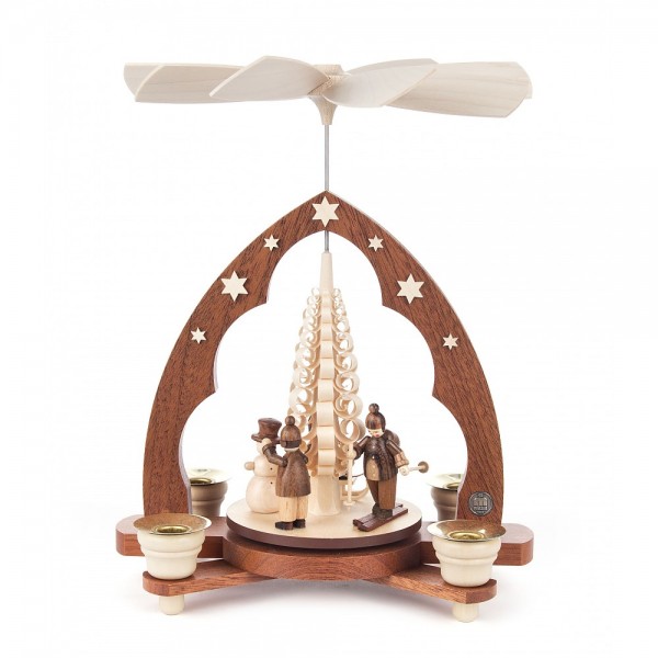 Dregeno Erzgebirge - Pyramide klein mit Winterkinder - 29cm