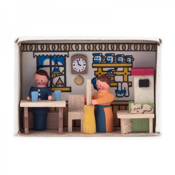 Dregeno Erzgebirge - Miniatur-Zündholzschachtel Bauernstube
