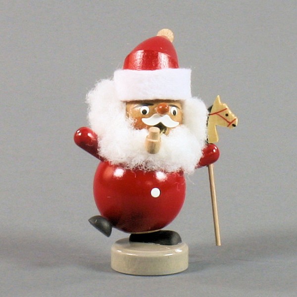Dregeno Erzgebirge - Miniatur-Kugelrauchmann Weihnachtsmann - 9cm