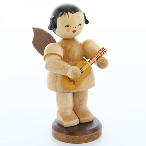 Uhlig Engel groß stehend mit Ukulele, natur, handbemalt