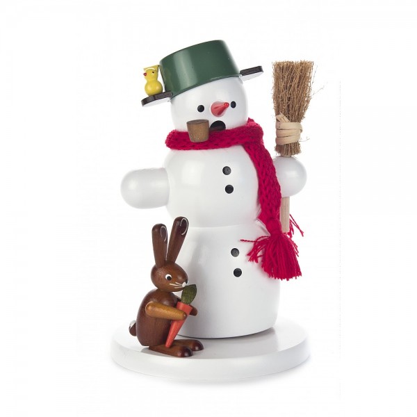 Dregeno Erzgebirge - Räuchermann Schneemann mit Tiere - 16cm