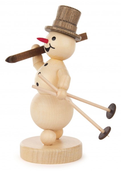 Dregeno Erzgebirge - Schneemann mit Ski auf Schulter