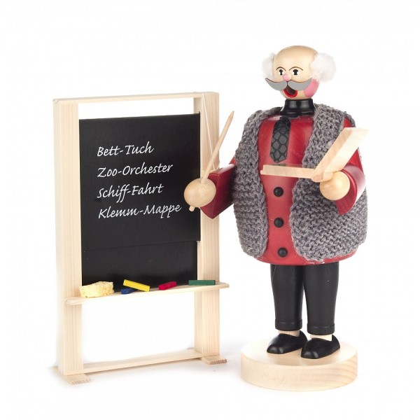Dregeno Erzgebirge - Räuchermann Lehrer mit Tafel - 20cm