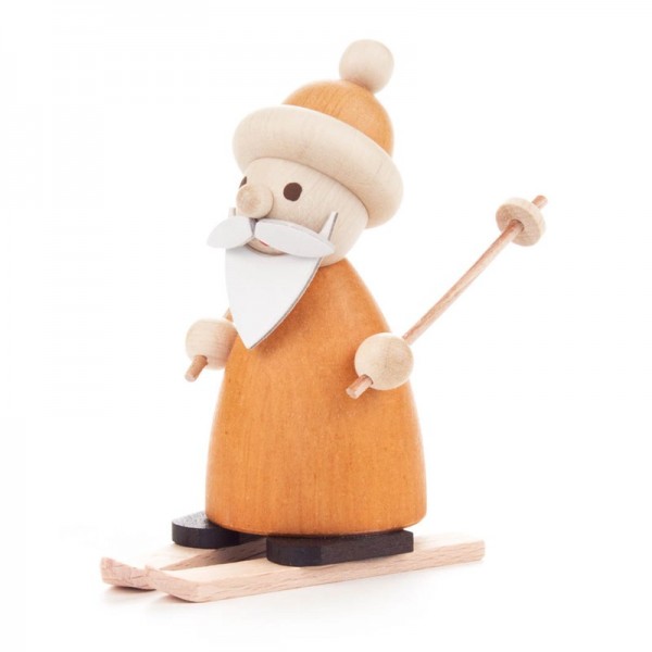 Dregeno Erzgebirge - Miniatur-Ruprecht mit Ski, natur
