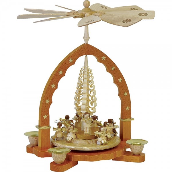 Richard Glässer Erzgebirgspyramide Engelkonzert natur 27cm