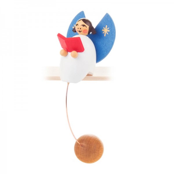 Dregeno Erzgebirge - Miniatur-Schaukelfigur Engel mit Buch