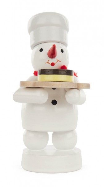 Dregeno Erzgebirge - Schneemann Bäcker mit Torte