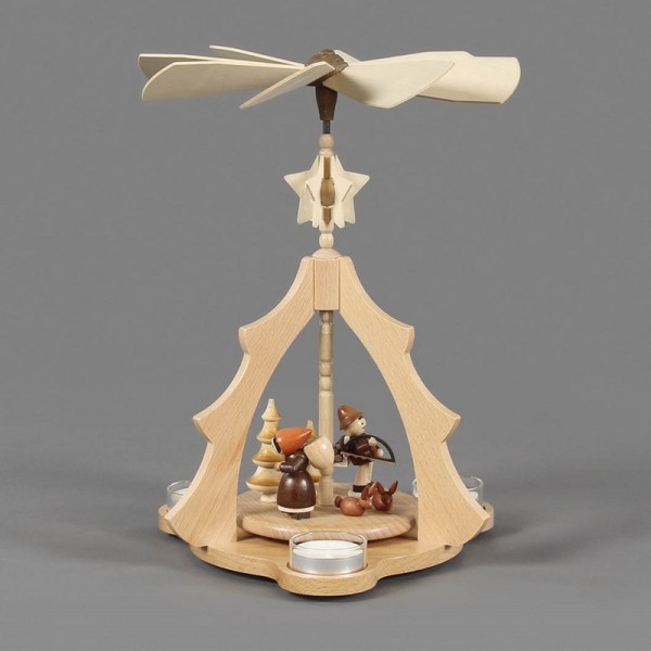 Dregeno Erzgebirge - Pyramide mit Waldfiguren, für Teelichter